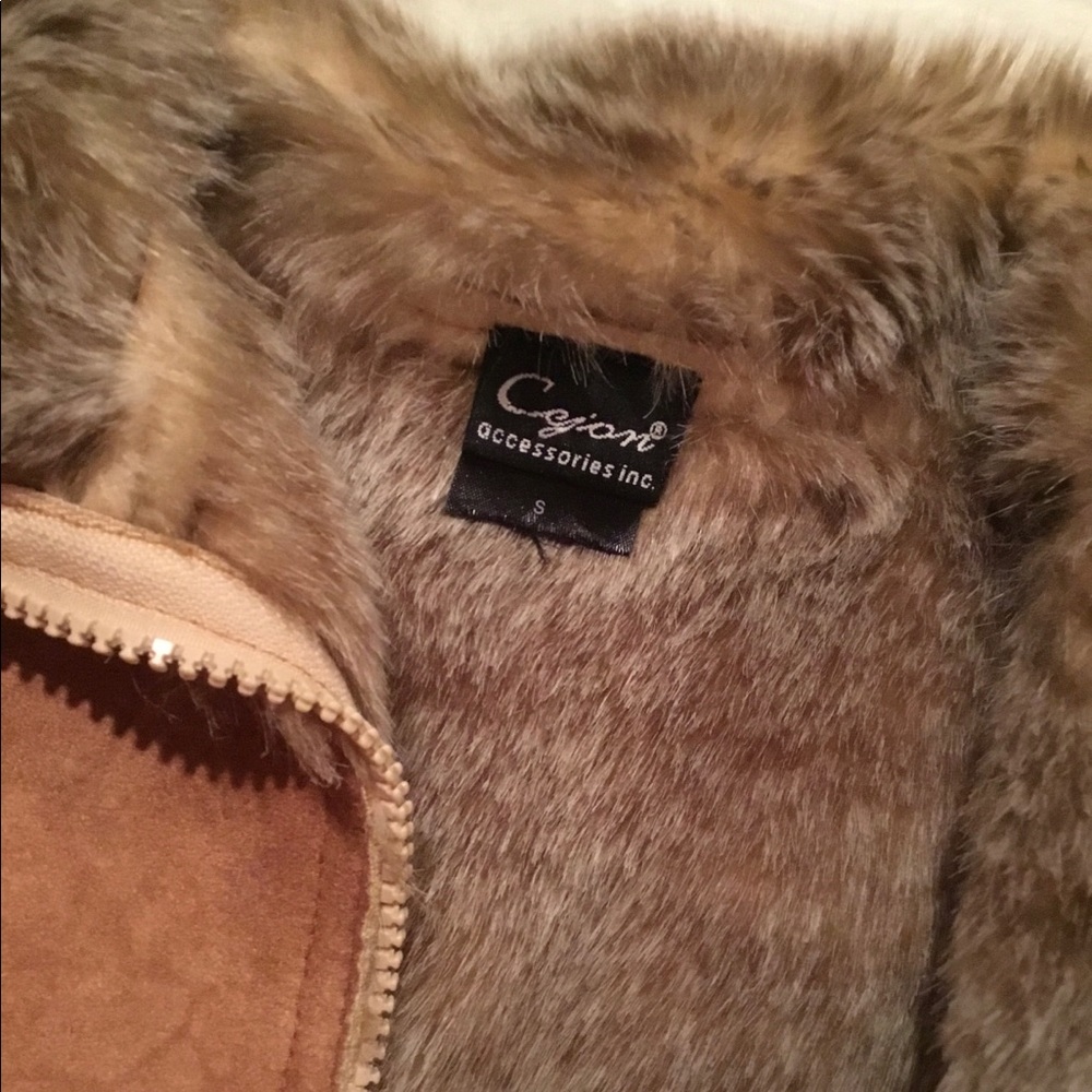 Ultra suede faux fur vest